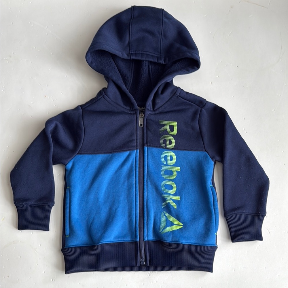 Reebok Toddler Boys Blue and Navy Zip-UP Hoodie 2T